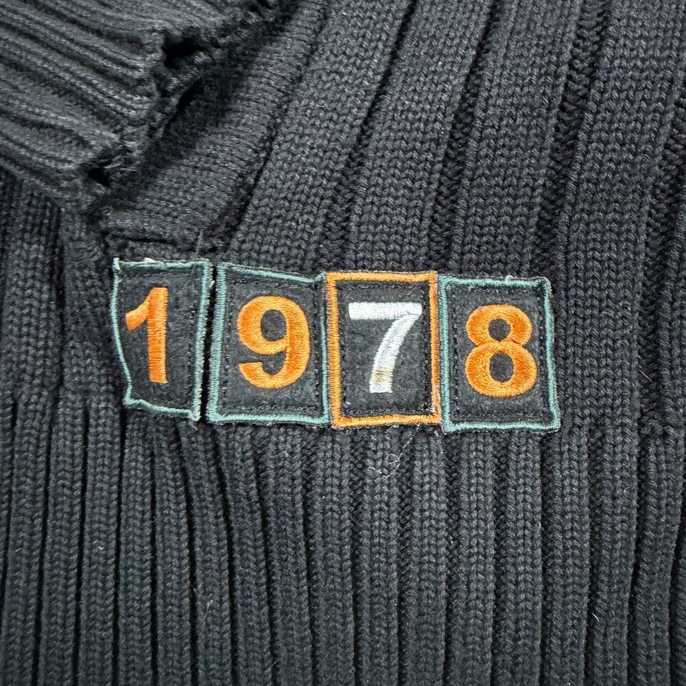 Pelle Pelle Cardigan Sweater XL Black Y2K Streetwear Hip Hop Patches - Picture 6 of 13
